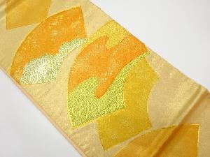 引箔　地紙に古典柄　刺繍　袋帯